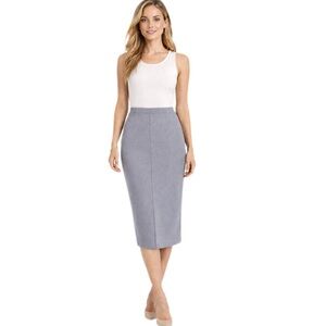 Zara Soft Knit Gray Midi Pencil Skirt Size USA L